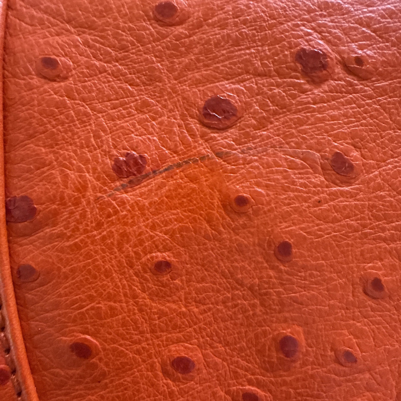 Rebecca Minkoff Covet Satchel Persimmon Ostrich-Embossed Leather NWT H163B24P