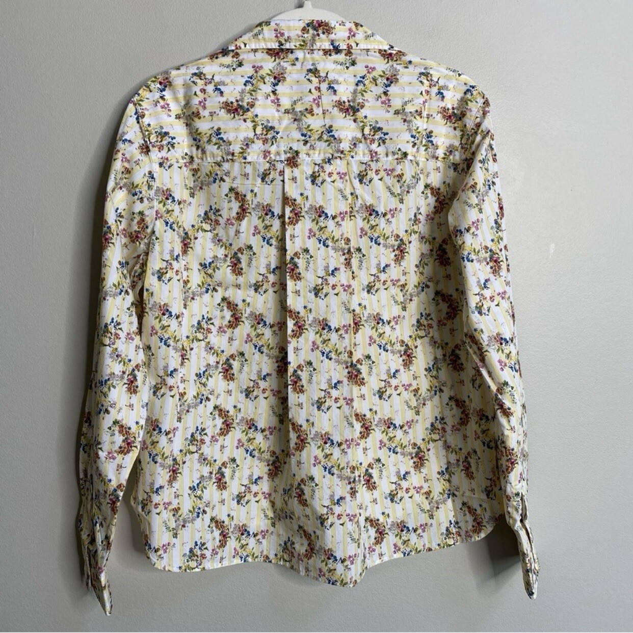 NWT Frank & Eileen Yellow Stripe Floral Button-Up Shirt