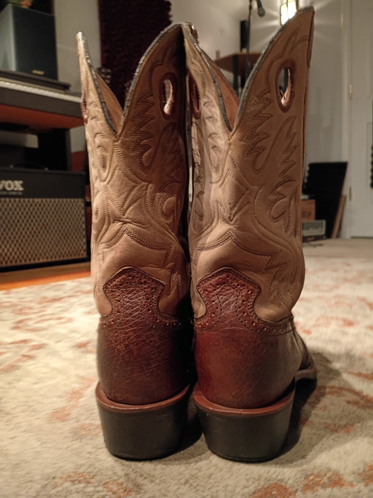 ARIAT ROUGHSTOCK BROWN BULLHIDE LEATHER SQUARE TOE COWBOY BOOTS #34828 MEN’S 13D