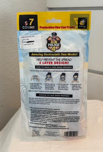 7 count Electrostatic Face Masks-NEW-Q
