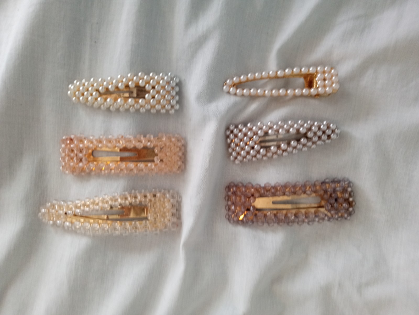 Vintage Hair Accessory Lot: Beaded Barrettes, Hair Sticks, Butterfly Clip Set.