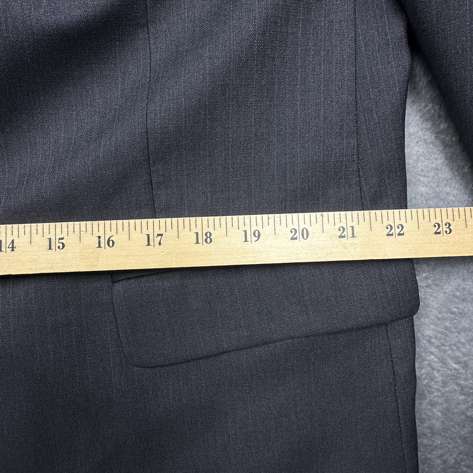 Botany 500 Blazer Jacket Men’s 44R Charcoal Pinstripe Blazer Woolmark Canada EUC