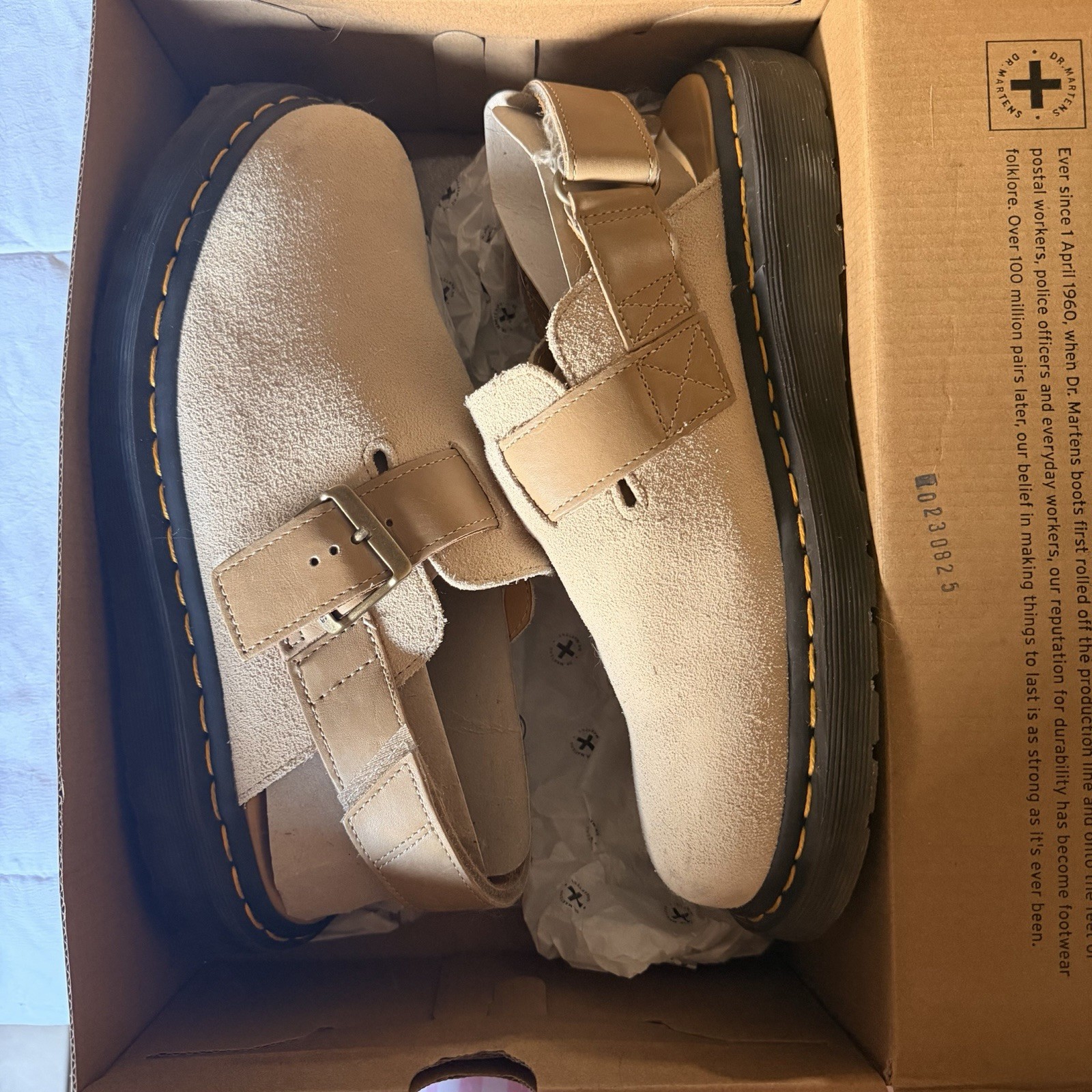Dr. Martens Jorge II Suede Buckle Clog Beige Men’s US 9 EU 42 UK 8