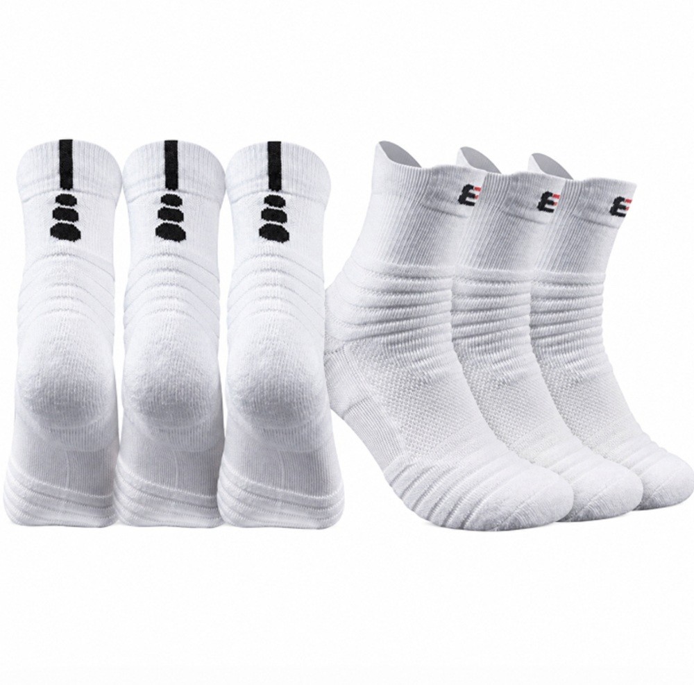 3-Pack Men’s Cotton Compression Sports Socks – Athletic Mid-Crew Training Socks