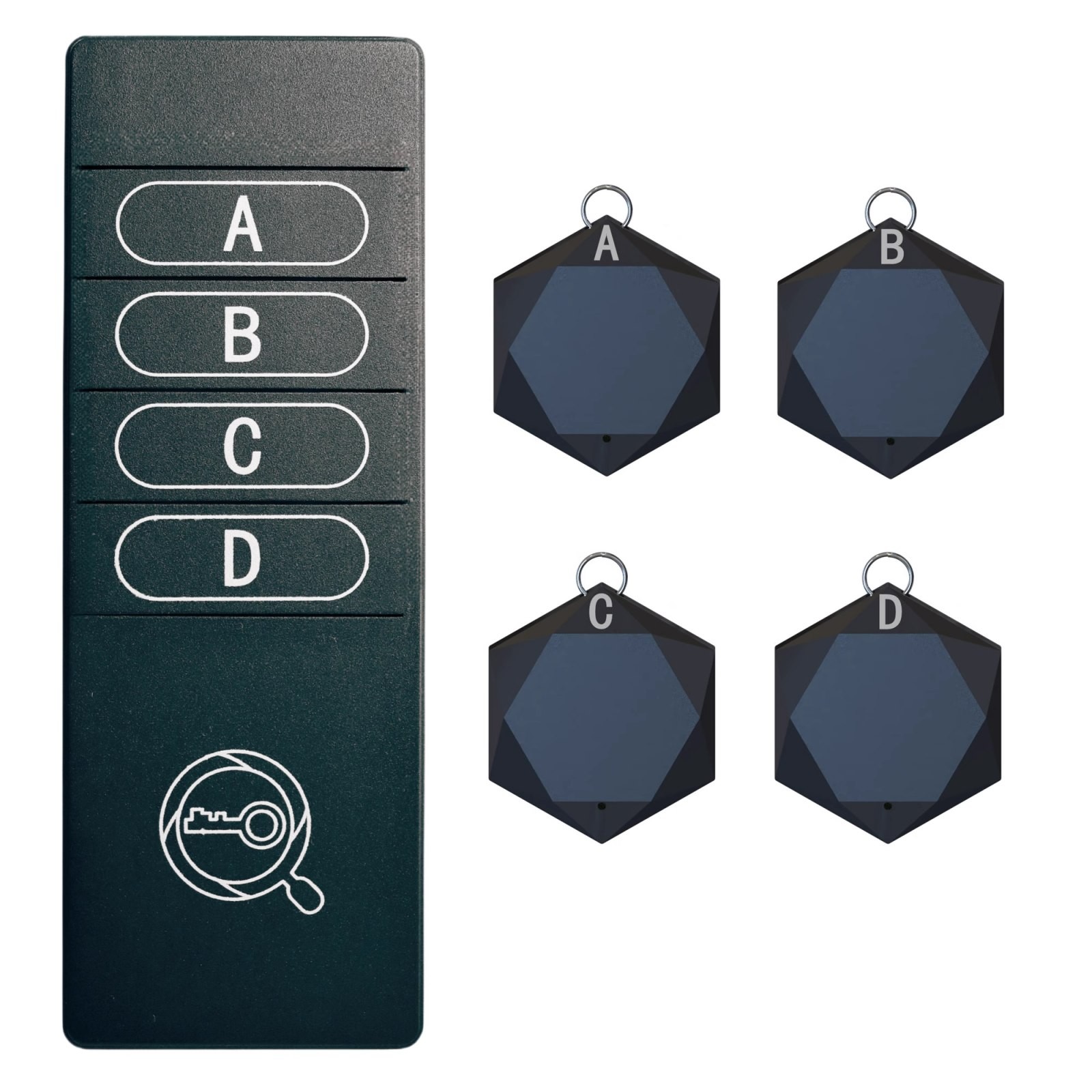1 Set 4-in-1 Wireless 75-80db Alarm Key Finder Anti Lost Wallet Tag Tracker Kit