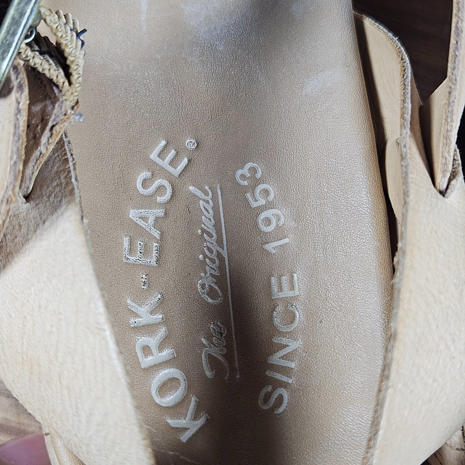 Kork-Ease Myrna Womens 8 Brown Leather Cork Wedge Ankle Strap Sandals Buckle