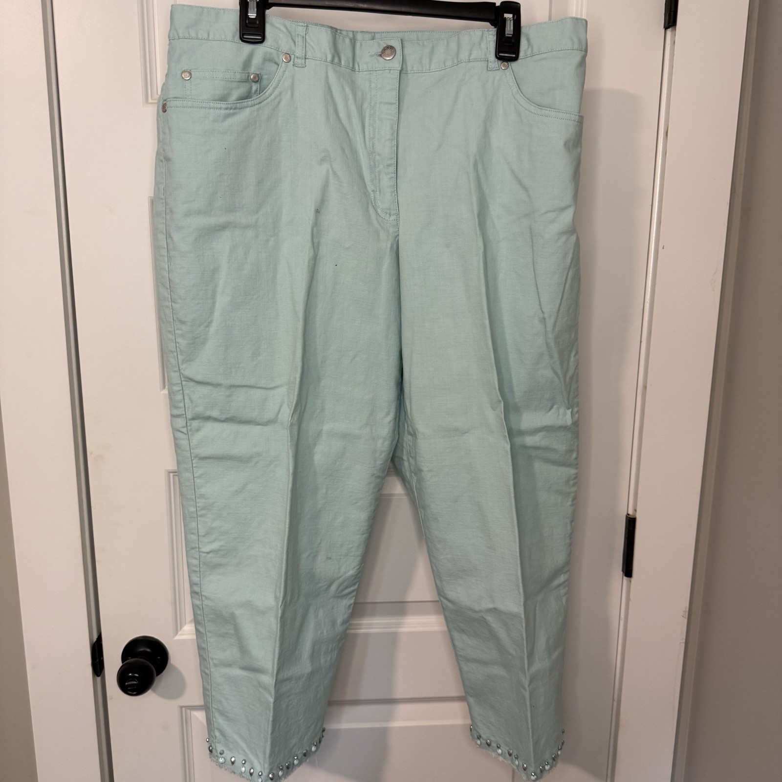 Ruby Rd. Plus Capri Pants – Womens Size 18 – Green – Studded Legs