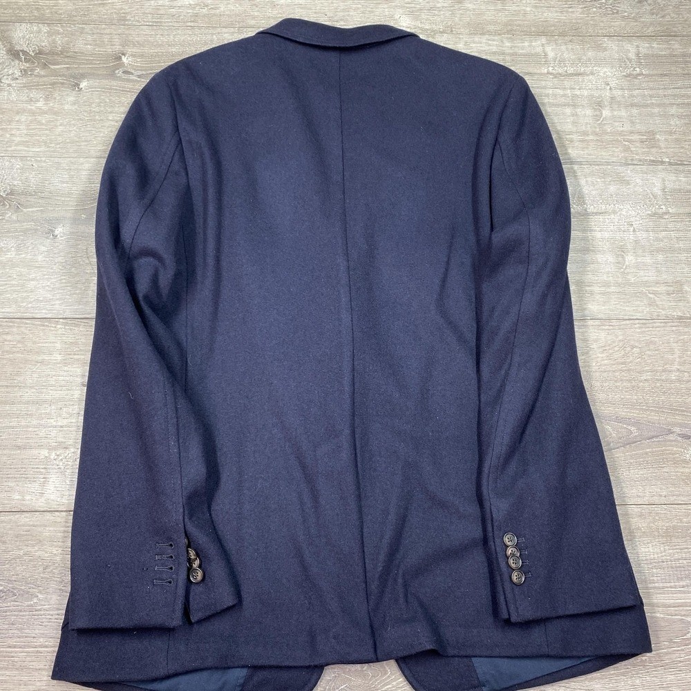 Banana Republic Blazer 44R Blue Wool Italian Mario Bellucci Surgeon Cuff