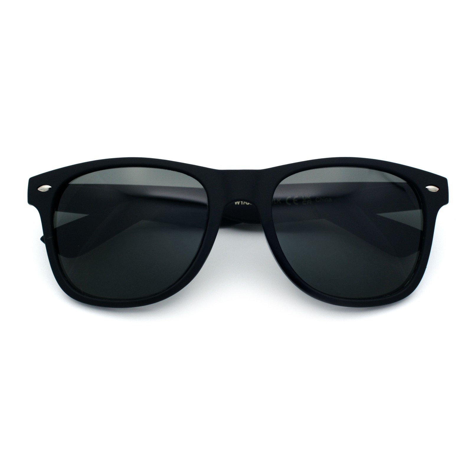 Mens Glass Lens Hipster Rubberized Matte Black Classic Horn Rim Sunglasses