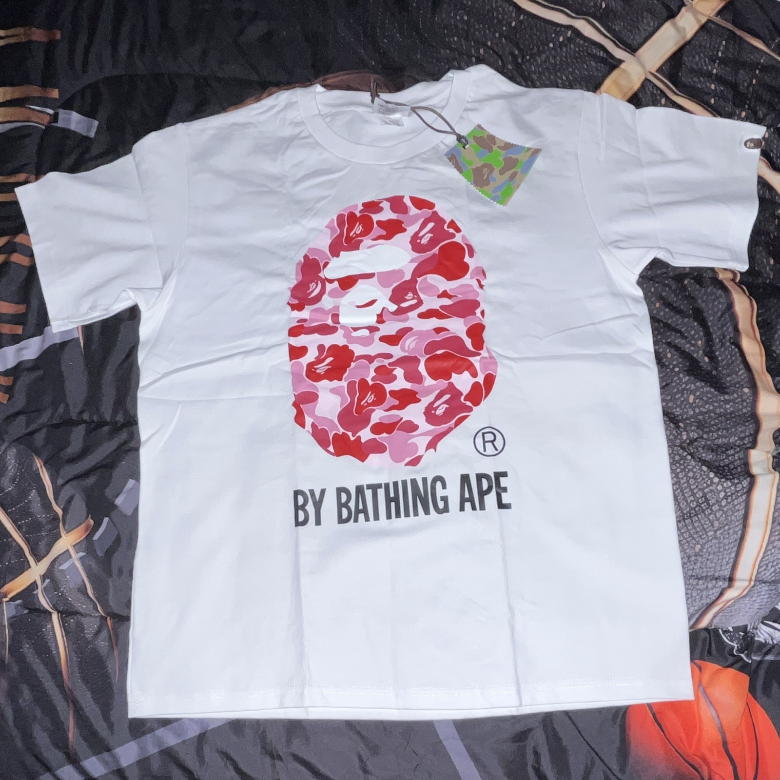 A Bathing Ape BAPE “BY BATHING APE” Logo Graphic White Crew Neck T-Shirt M