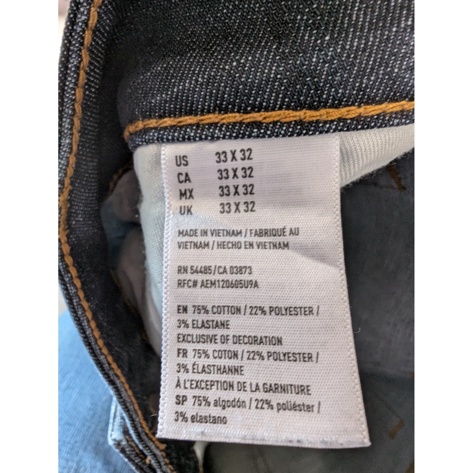 American Eagle Extreme Flex 4 Slim Jeans Mens 33×32 Dark Wash Blue Denim