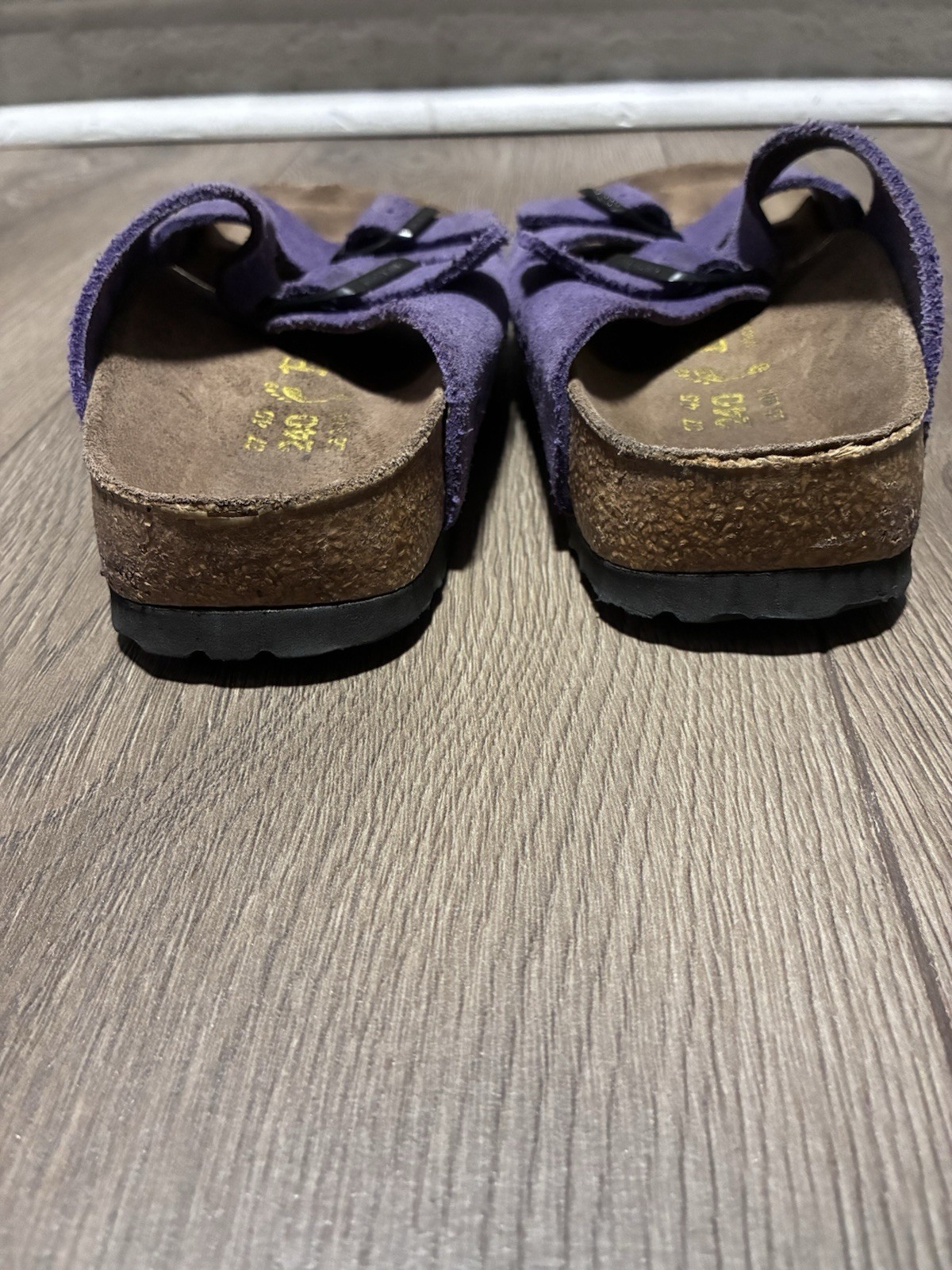 Birkenstock Purple Suede Slide Sandals Buckle Adjustable Strap Women’s US 6