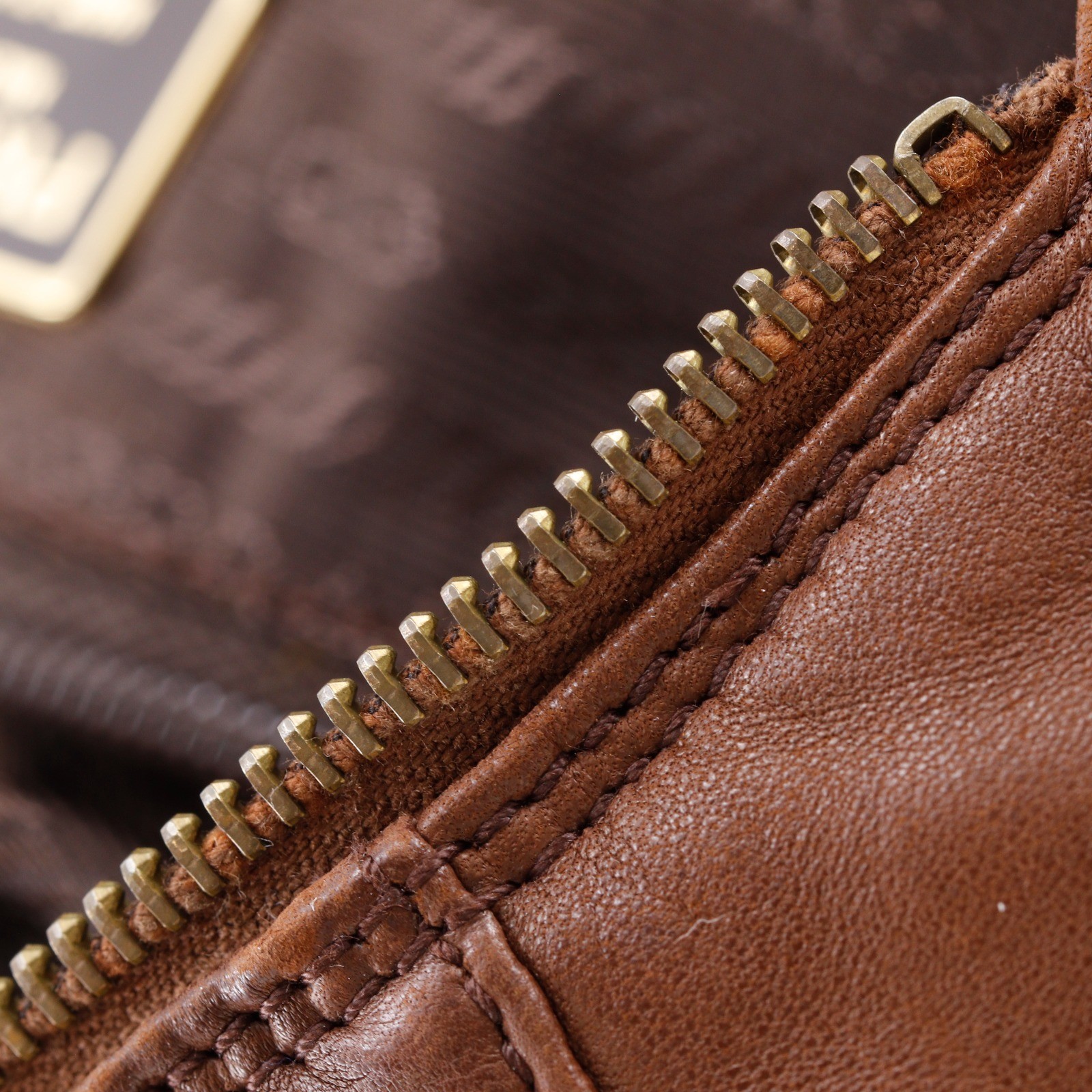 PRADA logo Handbag Brown leather Women
