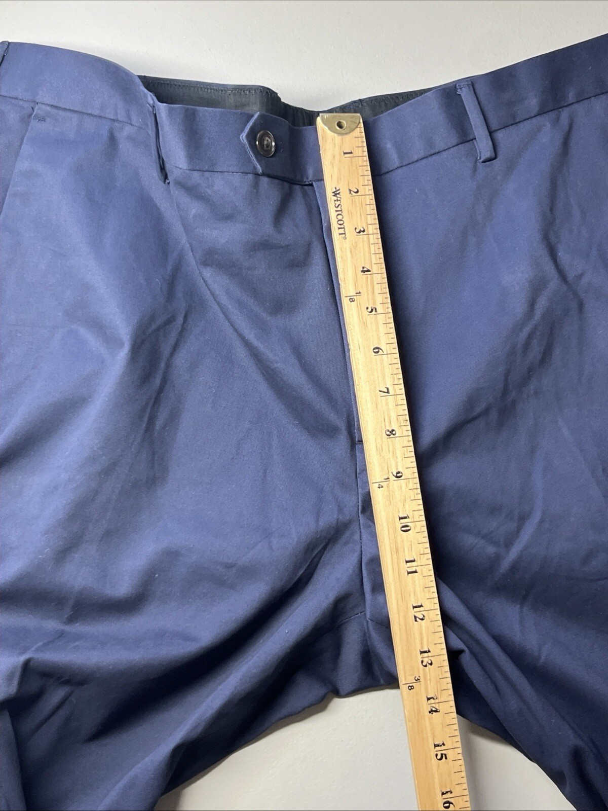 J Crew Bowery Dress Pant in Stretch Chino Mens 38X32 Navy Blue Slim Fit