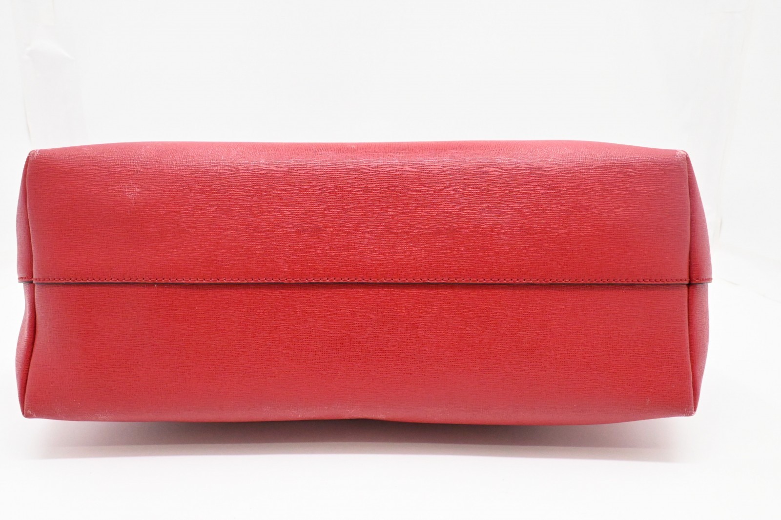Authentic FENDI Monster Roll Tote Bag Red Leather 8BH185