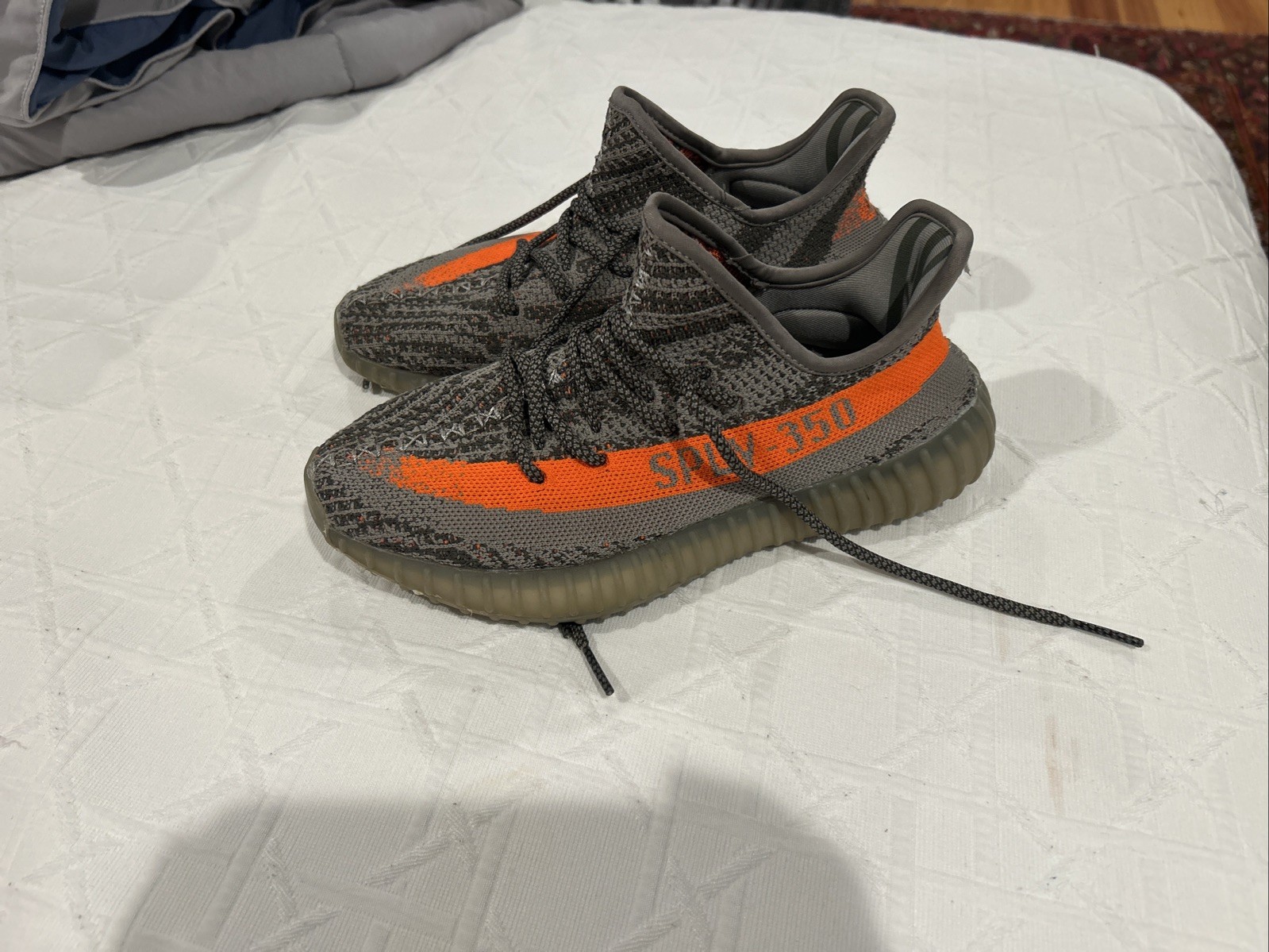 Adidas Yeezy Boost 350 V2 Beluga Gray Men’s Size 7 Gray Orange HQ7045 OG Box