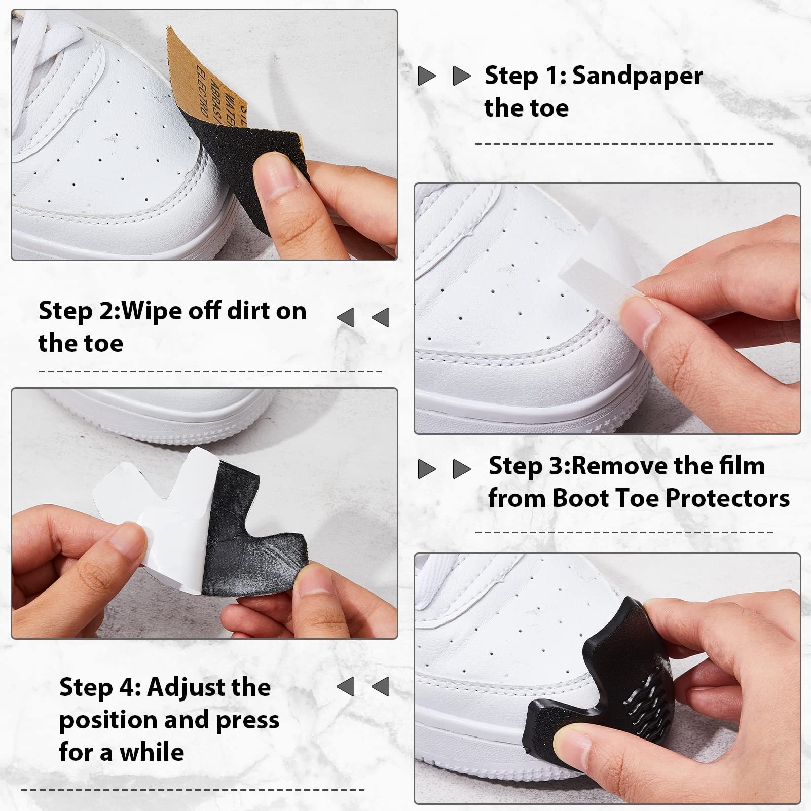 Jadive 6 Pcs Boot Toe Guards Protector Simple One Size, Mixed Color