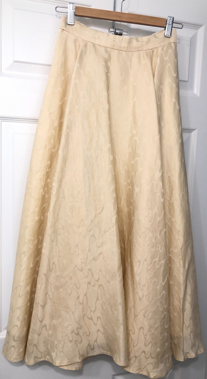DP Designs Christina Stambolian Silk Organza Circle Skirt Lt Yellow Beige XS / S