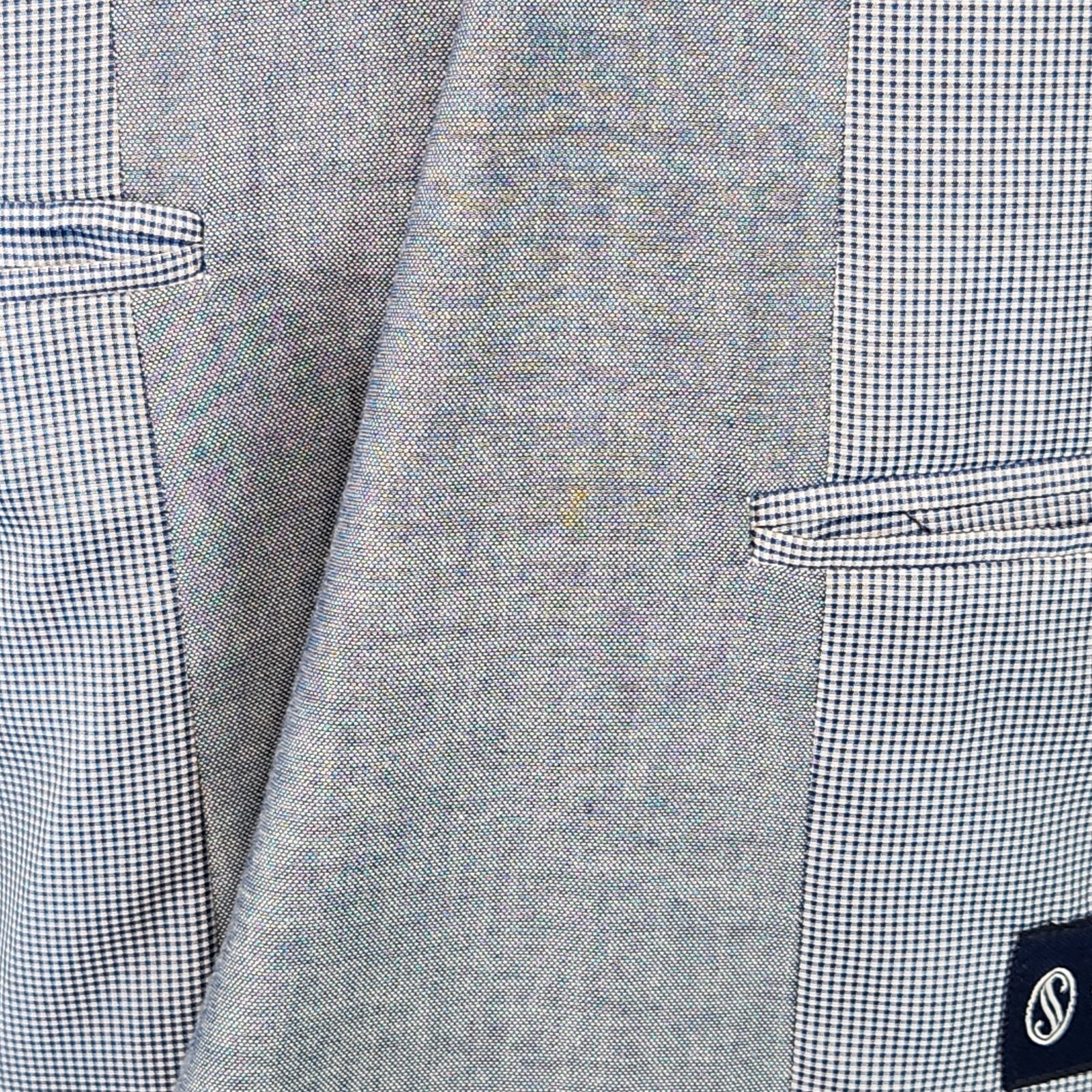 Stafford Mens Two Button Classic Fit Blazer Jacket Blue Cotton Birdseye Size 46R