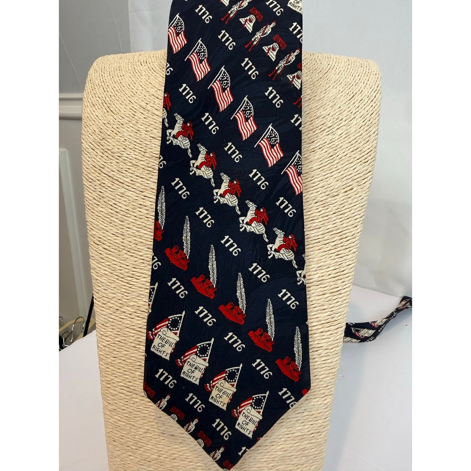 Lot 4 Vintage Museum Artifacts All Silk Ties 1980s Patriotic Legal Coins Roman