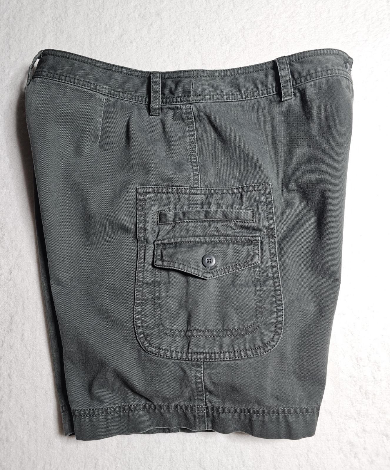 Rafaella Womens Utility Shorts Size 10 Gray 100% Cotton 2-Pocket Cargo Y2K Style