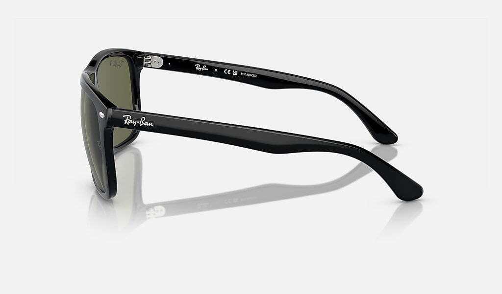 Ray-Ban Boyfriend Two Polished Black/Crystal Green Polarized 60 mm Sunglasses