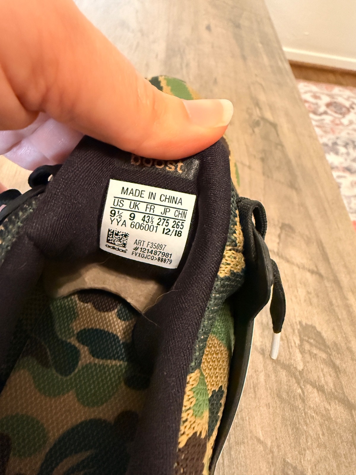 Size 9.5 – A Bathing Ape x adidas UltraBoost 4.0 Green Camo