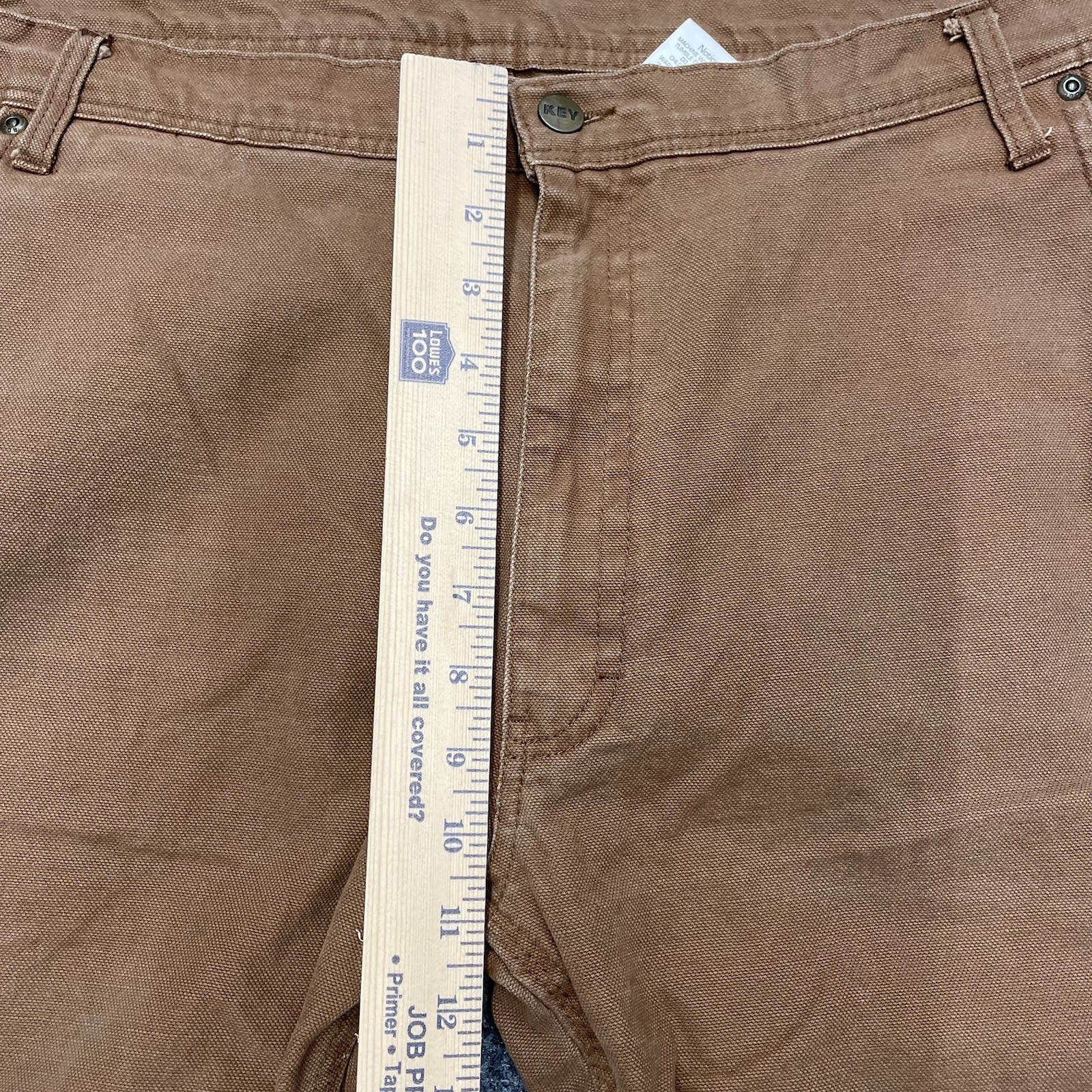 Key Carpenter Work Pants Men 42×30 Brown Duck Canvas Double Knee