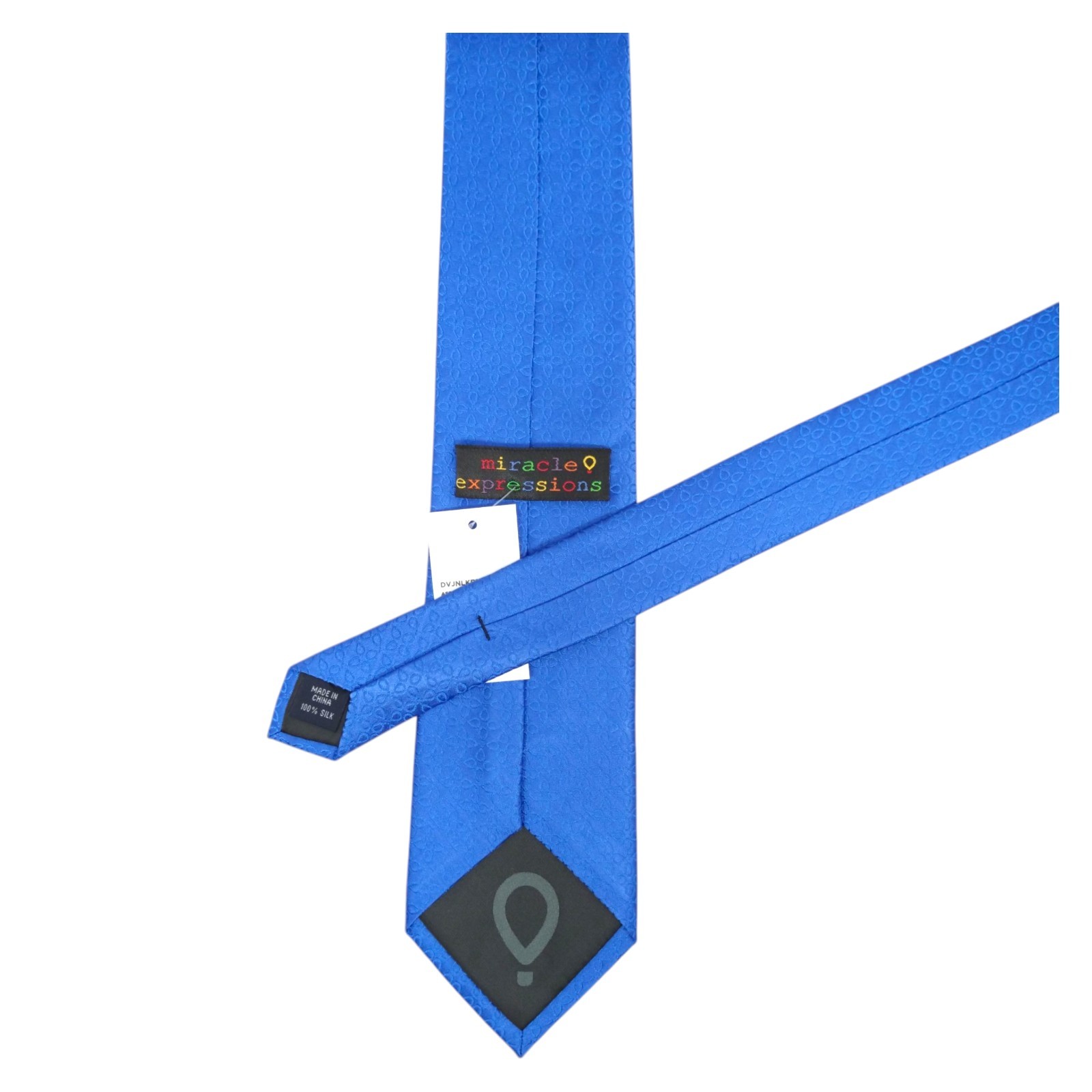 MIRACLE EXPRESSIONS Mens Silk Tie Necktie Royal Blue Solid GEO 3.25 Classic