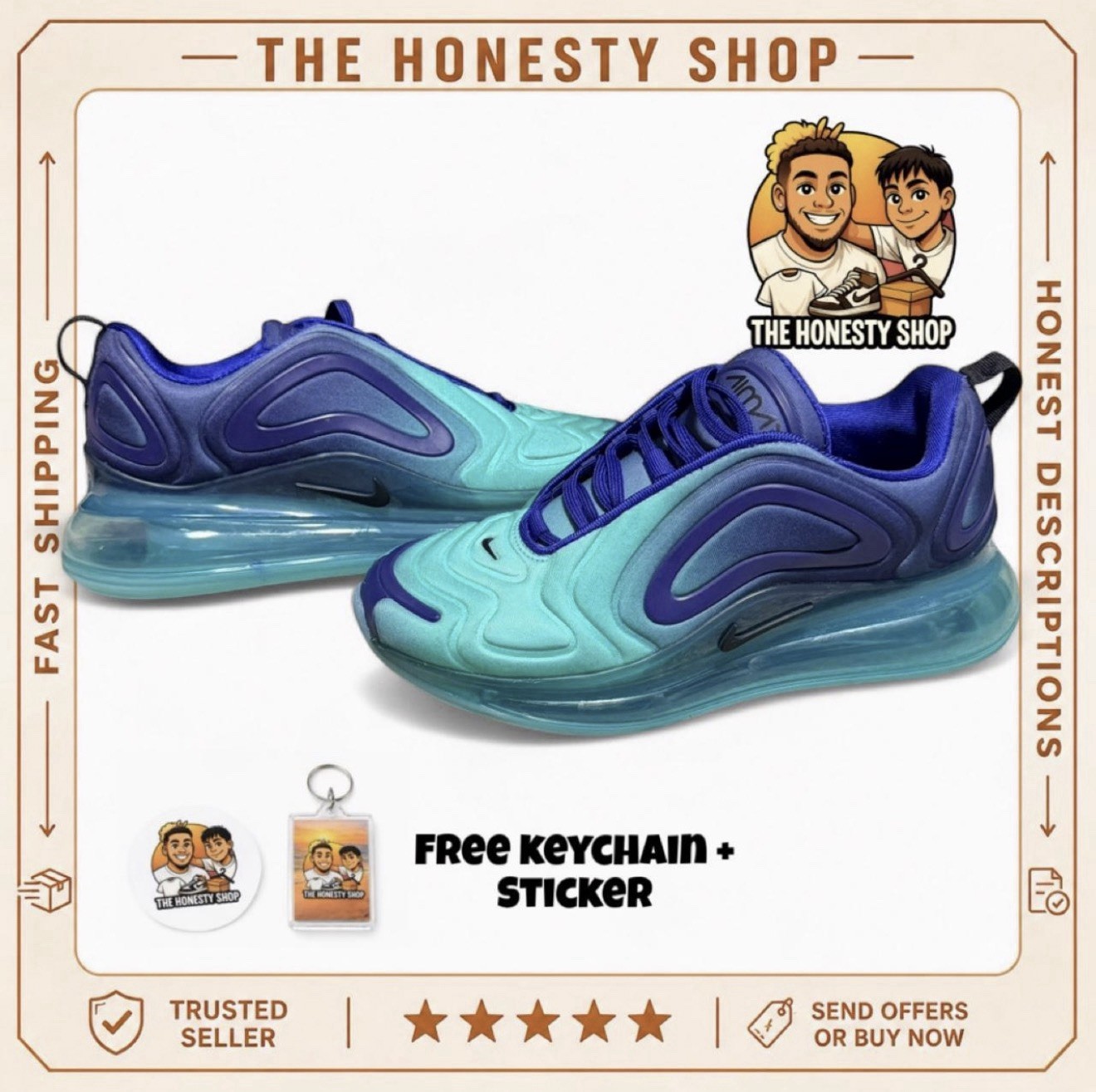 Nike Air Max 720 Sea Forest Deep Royal Blue Women’s Size 7.5 AR9293-400