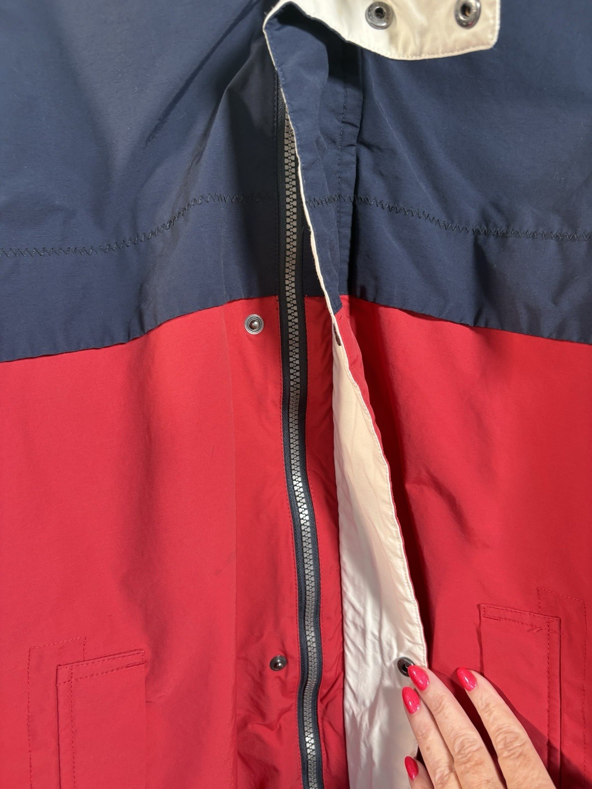 Nautica Jacket Size 2XL Windbreaker Rain Snap Zip Long Sleeve sailing