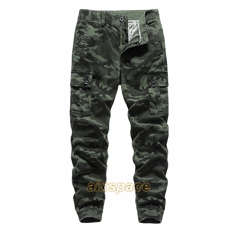 Men’s Casual Long Pants Cargo Cotton Spring Camouflage Outdoor Sport Trouser Hot