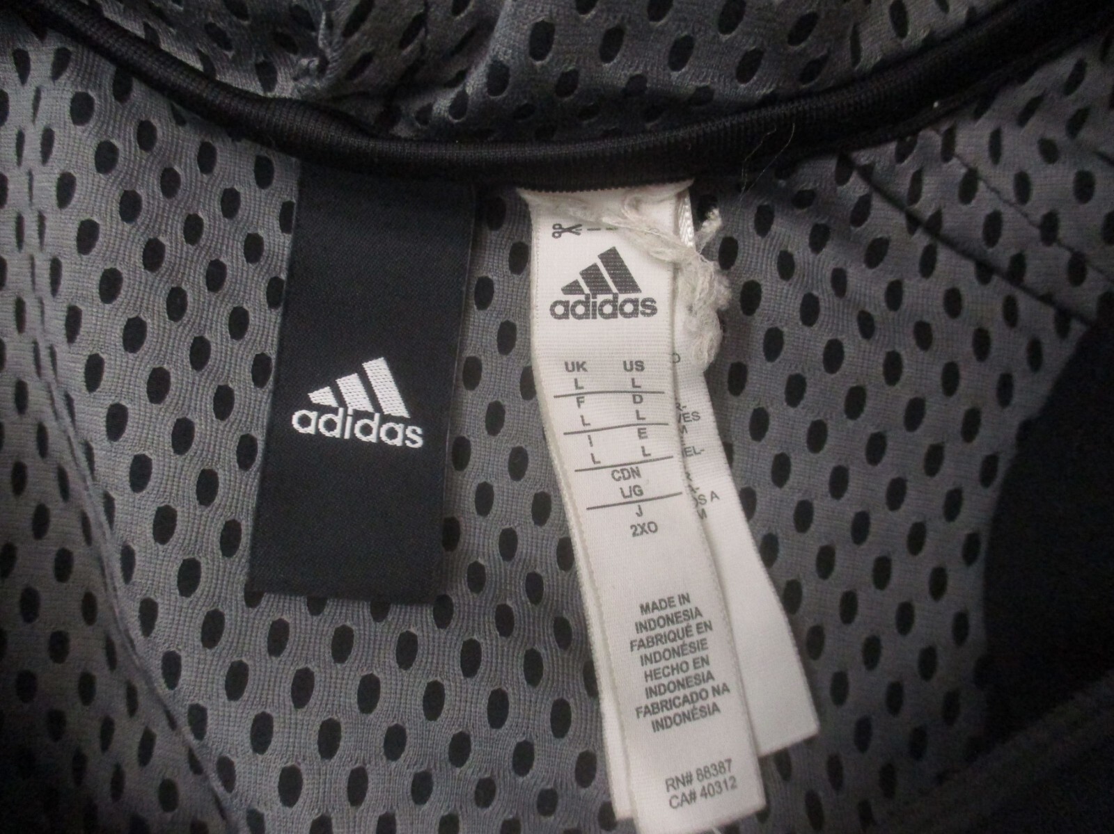 Adidas Size L Men Black Athletic Breathable Full Zip Training Running Hoodie 558
