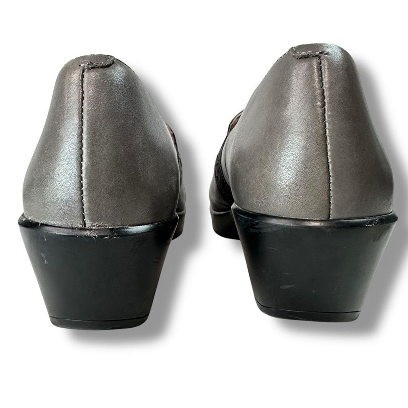 Dansko Jessica Gray Leather Slip On Comfort Clogs Size 40