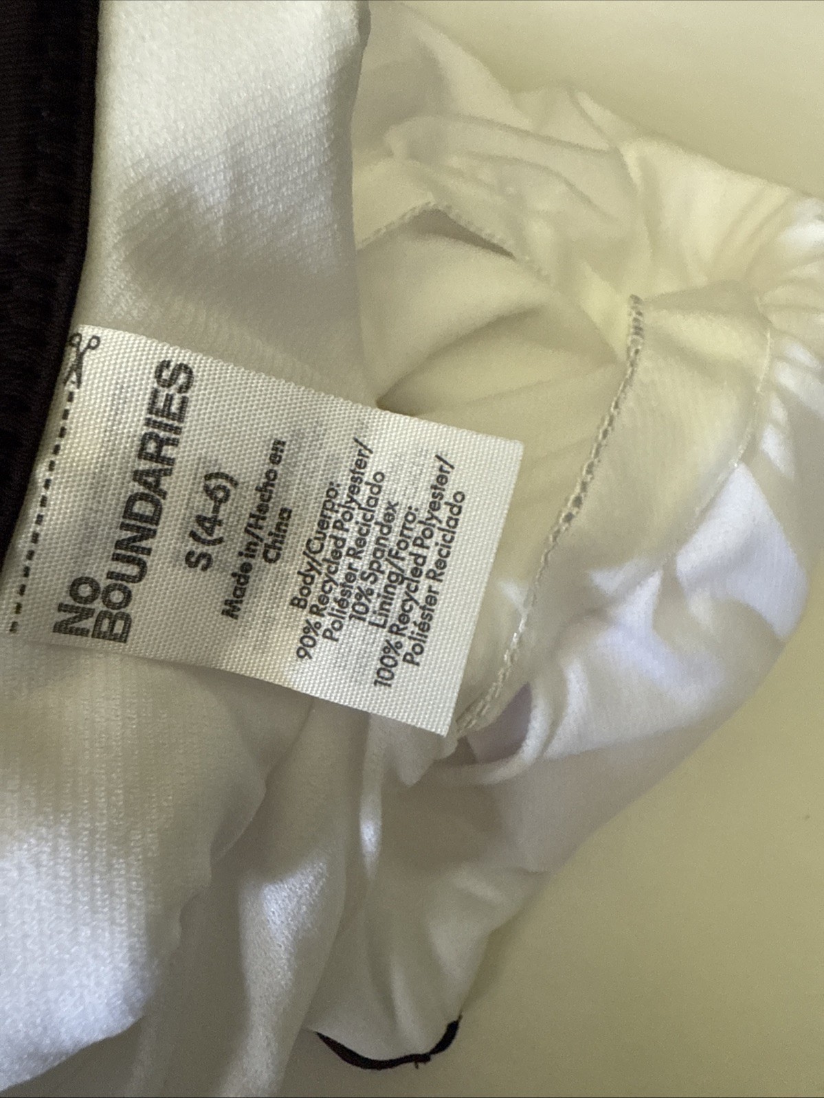 No Boundaries 1 Piece Vivid White Cheeky High Leg Swim Suit Size S (4-6) – New