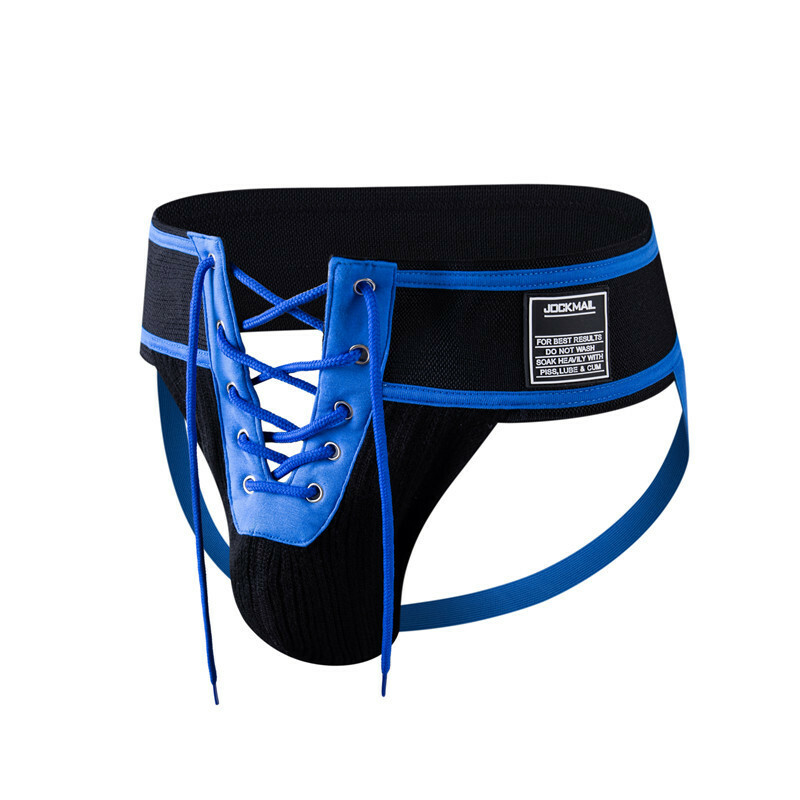 JOCKMAIL Mens Sexy Lace Up Jockstrap U Convex Underwear Thongs Underpants Briefs