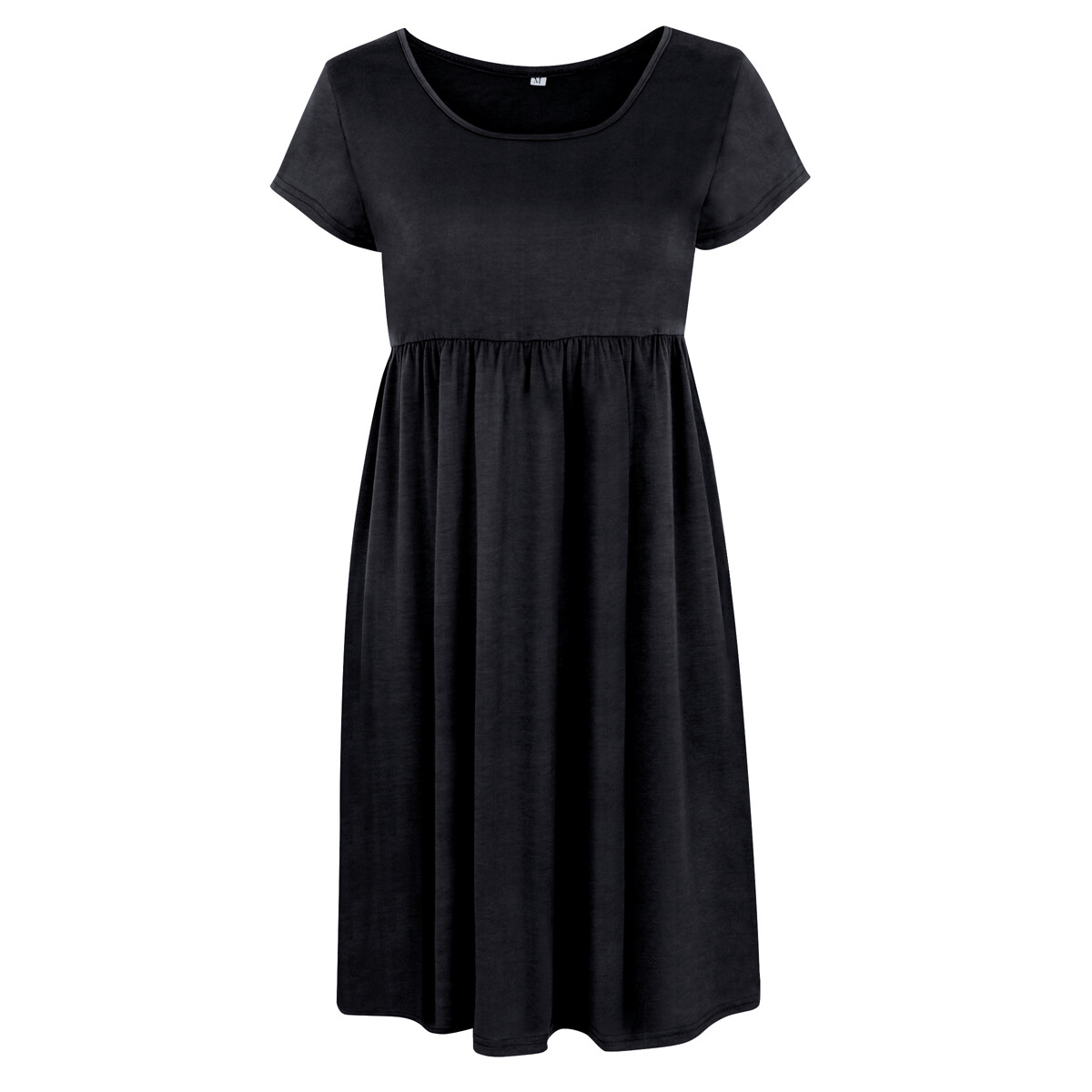 Women’s Short Sleeve Loose Tops Grey Casual Home Clothes Round Neck Soft Dress