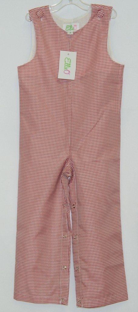 Ellie O Gingham Full Lined Longall Size 2 Color Red Cotton Polyester Blend