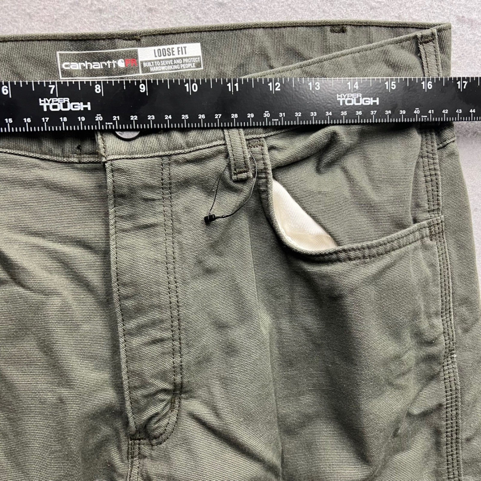 Carhartt FR Flame Resistant Loose Fit Canvas Pants Moss Green 34×34 FRB159-MOS