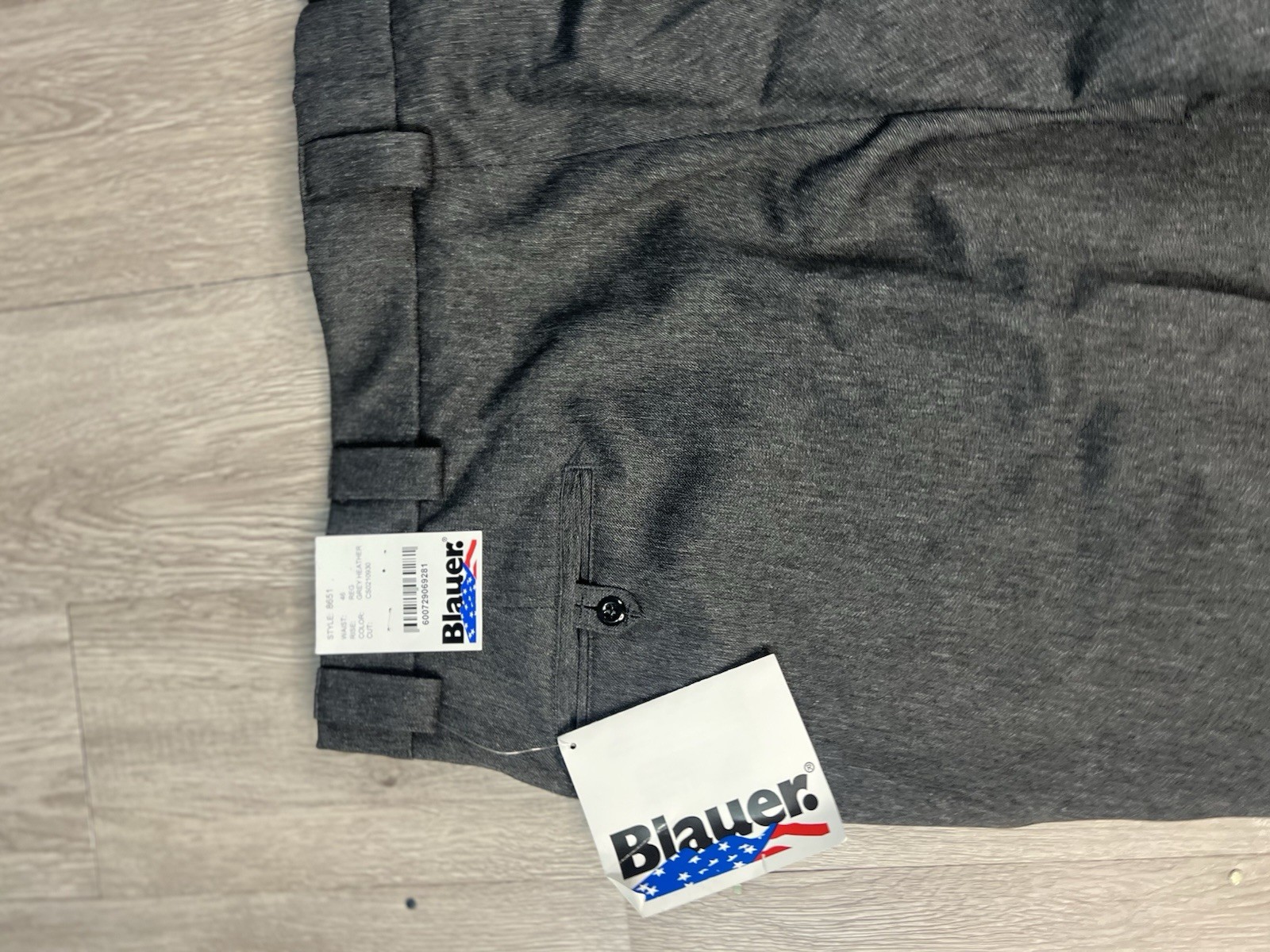 New Blauer Lonestar 8651 Serge Trouser Size 46 Reg Gray Heath Black Stripe New