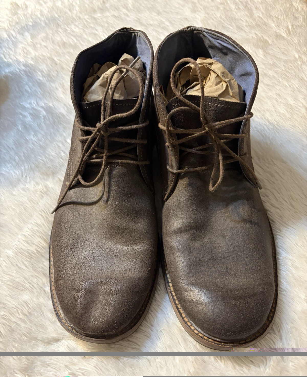 Mark Nason Skechers Men’s Brown Leather Chukka Lace-Up Round Toe Boots 10.5