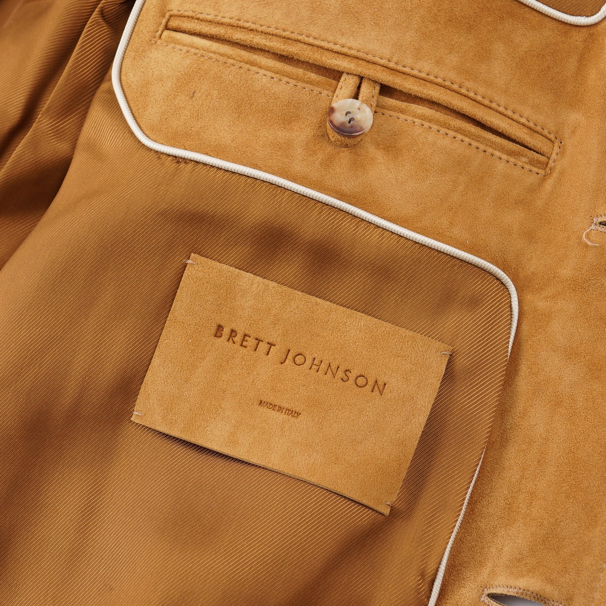 Brett Johnson Camel Tan Calf Suede Leather ‘Sedona’ Jacket XXL (Eu 56) NWT