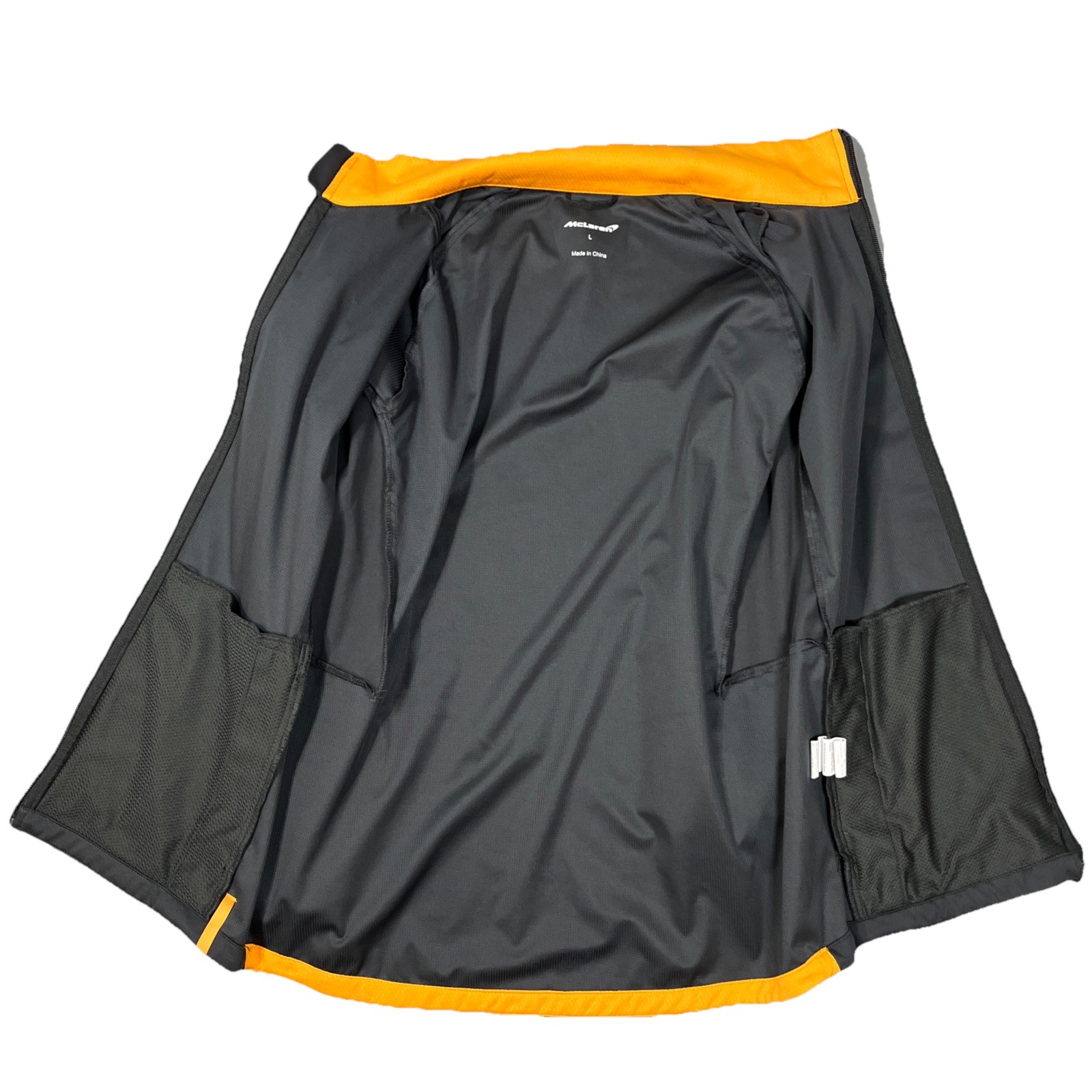 Mclaren Womens Full Zip Charcoal Orange Softshell Racer Drive Jacket US Medium