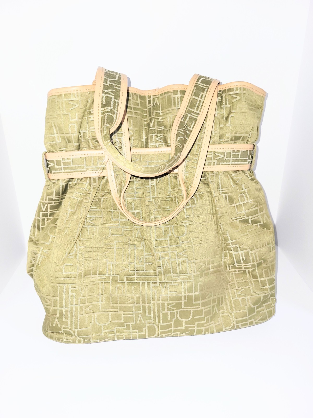 Diane Von Furstenberg Y2K Geen Monogram Extra Large Tote Bag Luggage Carry On