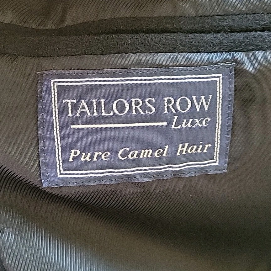 Tailors Row By Deansgate Blazer Mens 42 Black Pure Camel Hair Sport Coat Jacket