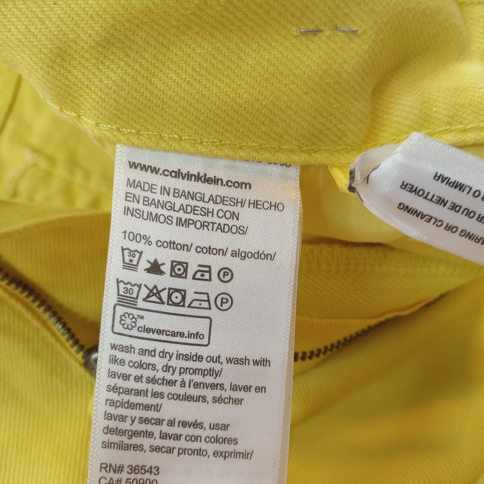 Calvin Klein Jeans Mens 31 (33x28Actual) Yellow Denim Straight Leg Casual