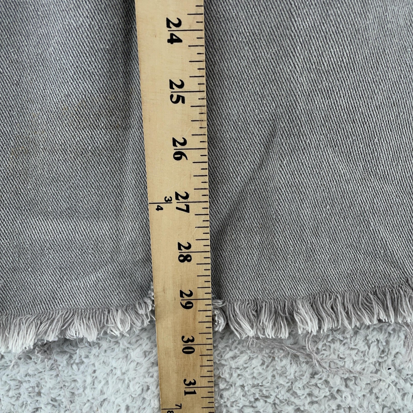 POL Shacket Womens Large Gray Denim Distressed Collared Snap Button Frayed Hem