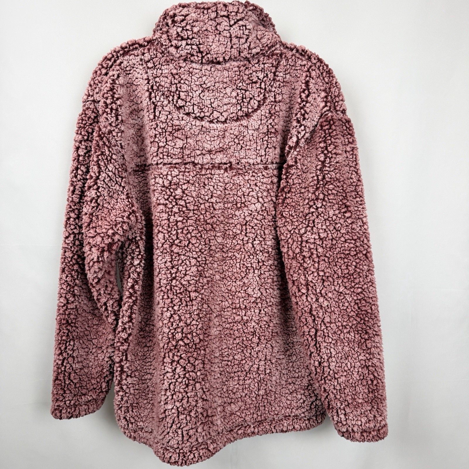 Boxercraft Sherpa Pullover Womens Large Dusty Rose Pink Quarter Zip Fleece LR