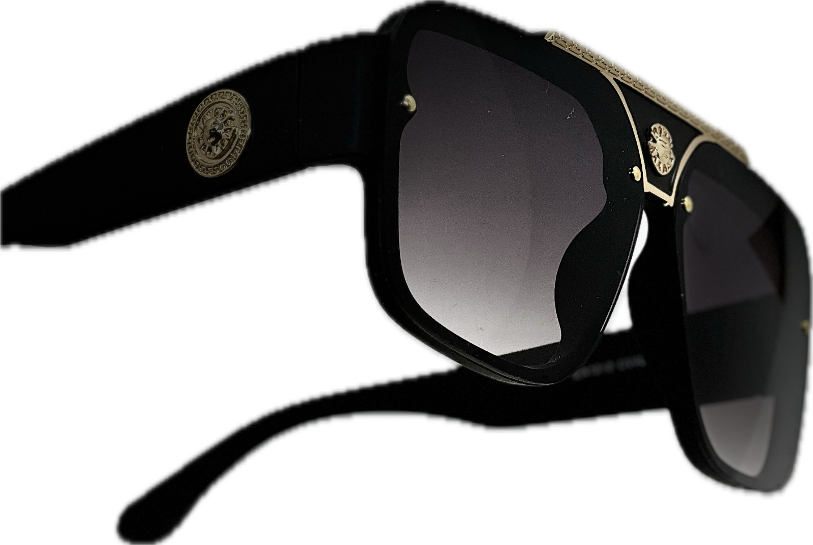 Men’s Sunglasses Classic Hip Hop Flat Top Cholo Swag Square Black Lens Fashion