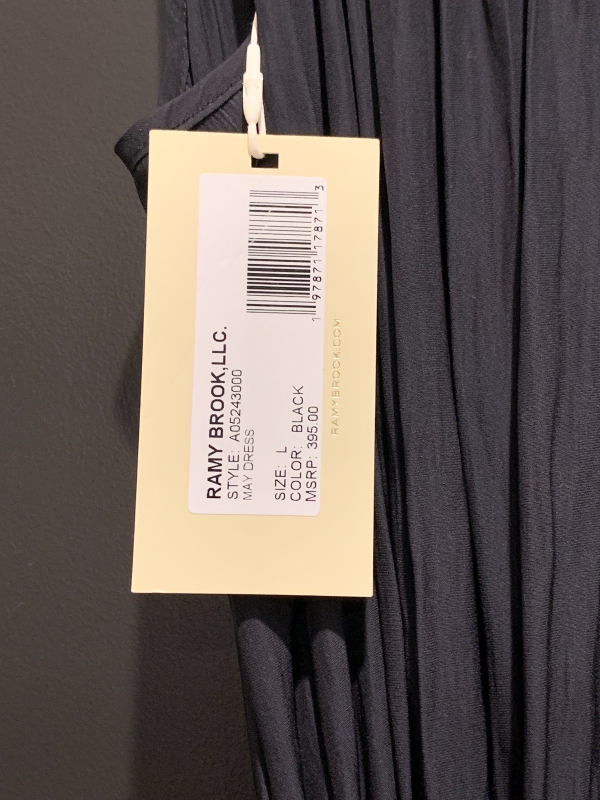 Ramy Brook May Dress Black L Boho Belt NWT